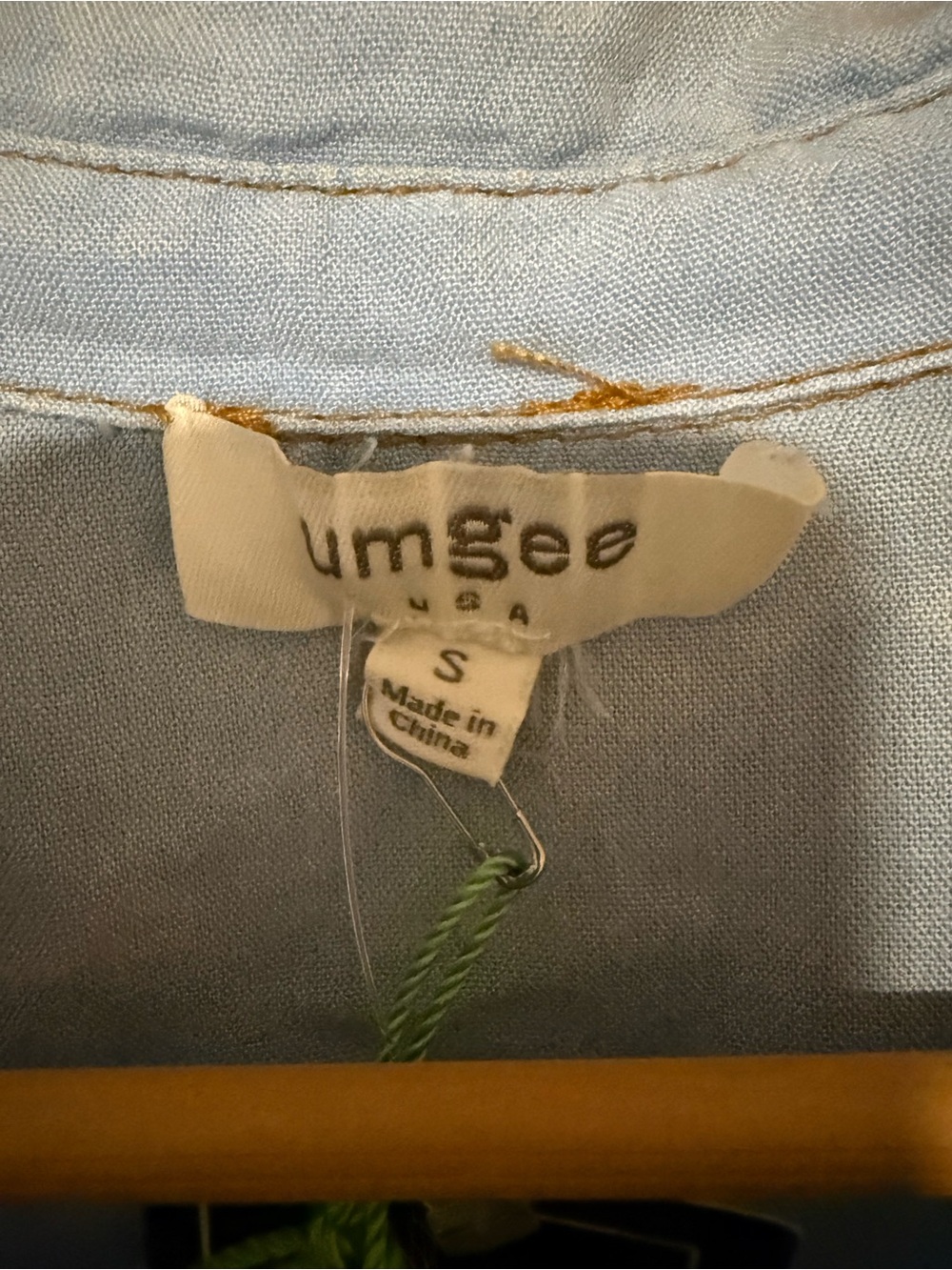 Umgee Light Blue Washed Denim Tiered Shirt Dress - Picture 2 of 4